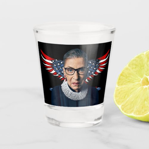 Ruth Bader Ginsburg with US Eagle Shot Glass
