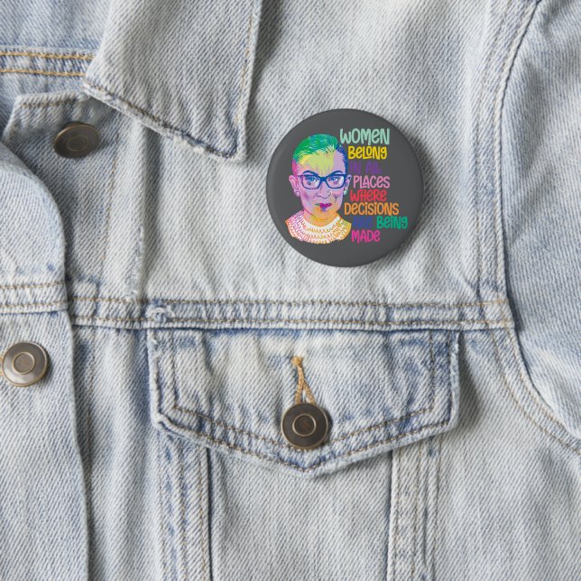 Ruth Bader Ginsburg Women Belong In All Places But Button (In Situ)