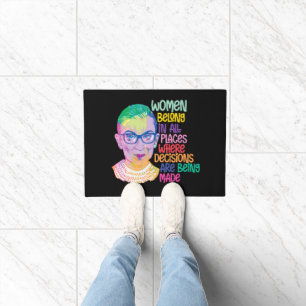 Ruth Bader Ginsburg Women Belong In All Places Doormat