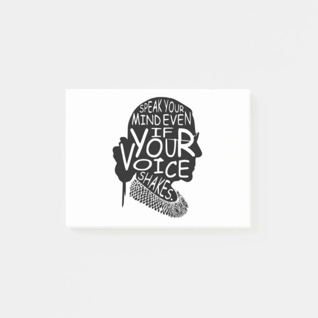Ruth Bader Speak Your Mind Even If Your Voice Shak Post-it Notes (Front)