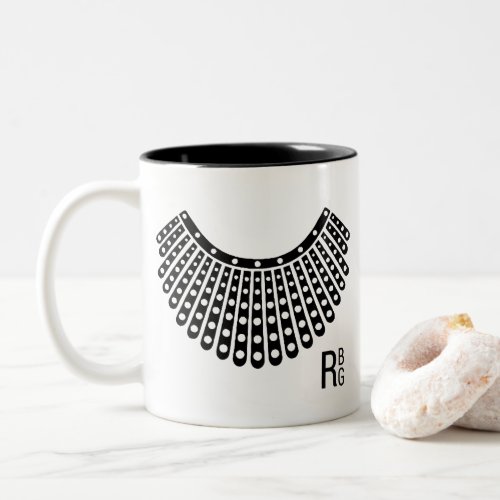 Ruth Bader White Lace Colla Notorious RBG Two_Tone Coffee Mug