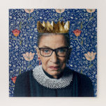 Ruth Ginsburg with Medway Tapestry Jigsaw Puzzle<br><div class="desc">Ruth Bader Ginsburg wearing a crown with vintage Medway tapestry background.
This artwork is inspired by the iconic Ruth who blazed a trail for women in U.S. Jurisprudence.</div>