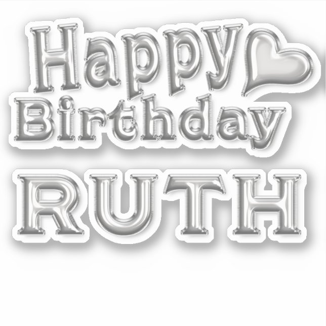 Ruth Happy Birthday silver Sticker (Front)