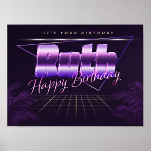 Ruth Name Vorname lila retro Poster Geburtstag