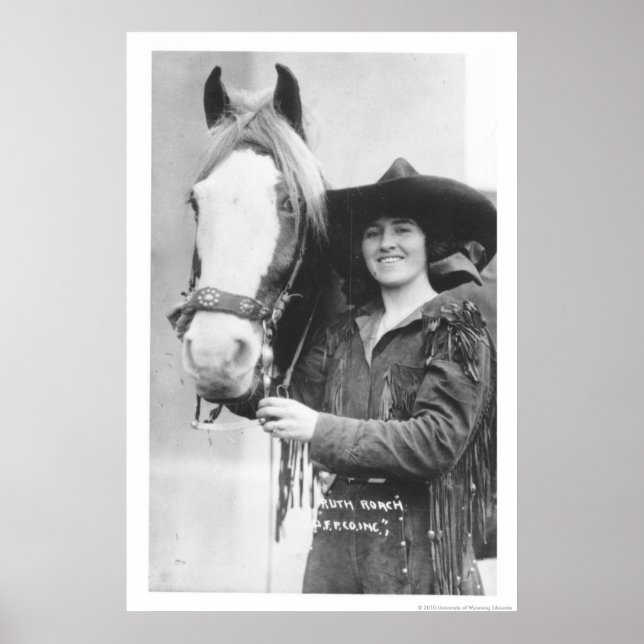 Ruth Roach and her horse. Poster (Front)