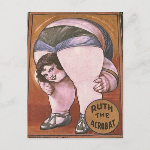 Ruth The Acrobat Circus Vintage Poster Postcard