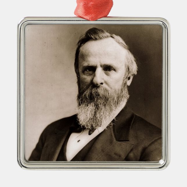 Rutherford B. Hayes 19th President Metal Ornament (Front)