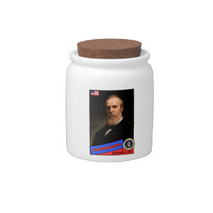 Rutherford B. Hayes Baseball Card Candy Jar