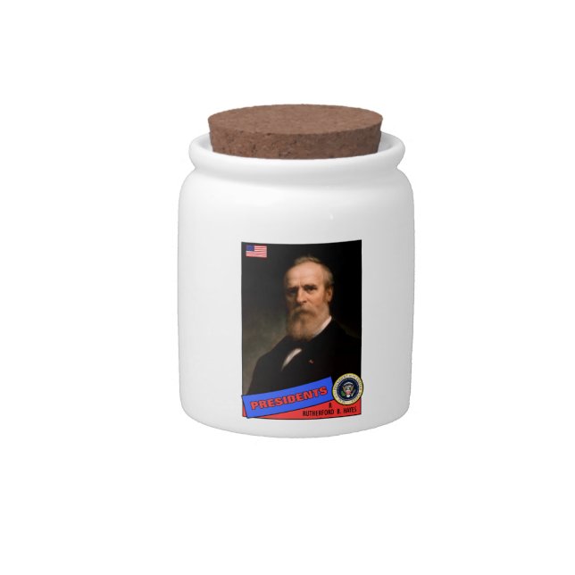 Rutherford B. Hayes Baseball Card Candy Jar (Front)