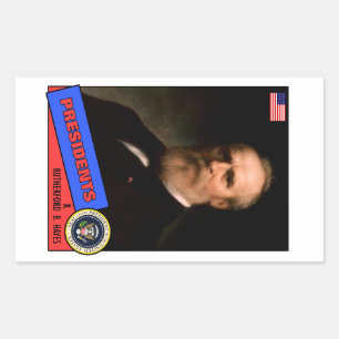 Rutherford B. Hayes Baseball Card Rectangular Sticker