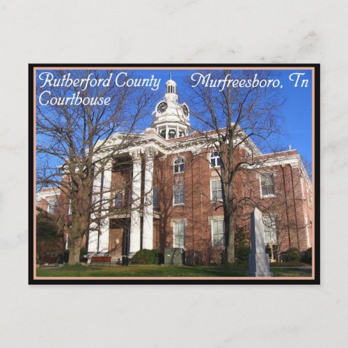 Rutherford County Courthouse _ Murfreesboro TN Postcard