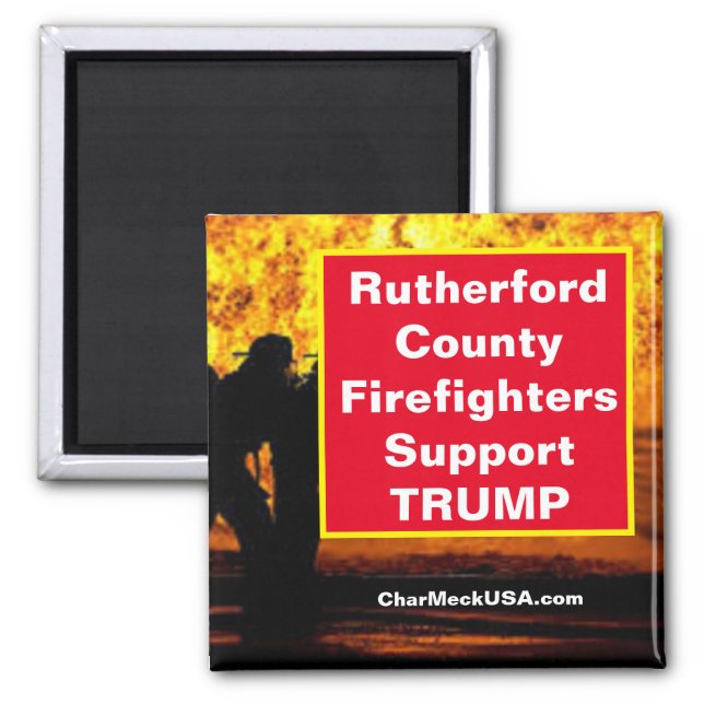 Rutherford County Firefighters Support TRUMP Magnet (Front)