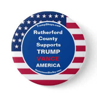 Rutherford County Supports TRUMP VANCE AMERICA Button