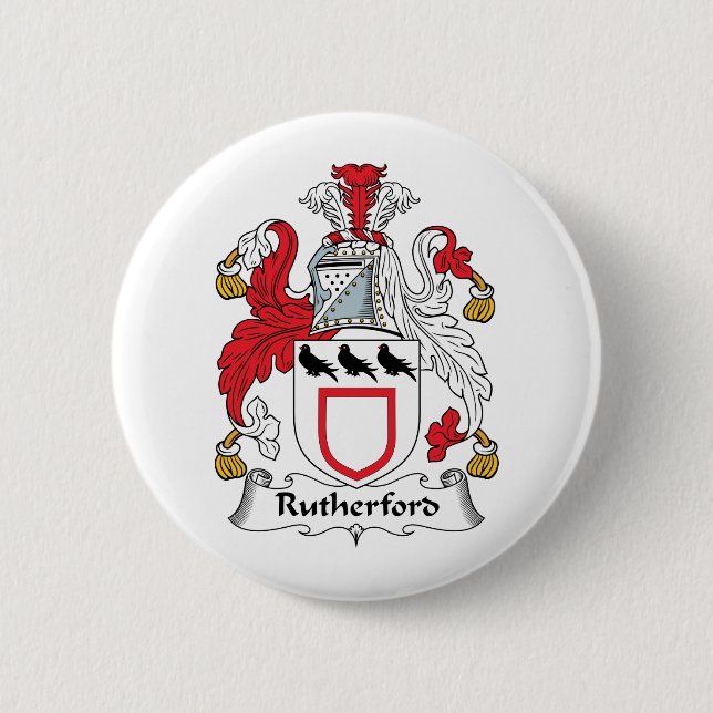 Rutherford Family Crest Pinback Button (Front)