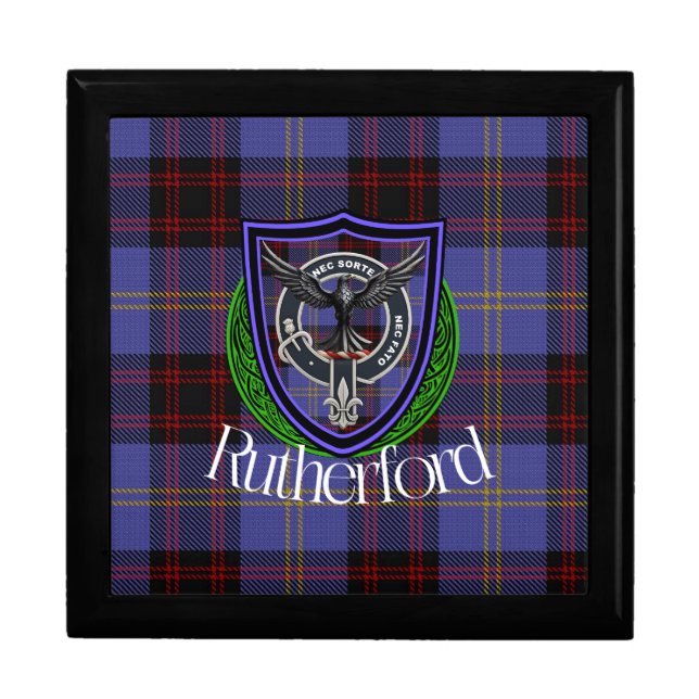 Rutherford Scottish Clan Tartan & Crest Gift Box (Front)