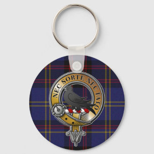 Rutherford Tartan & Badge Keychain