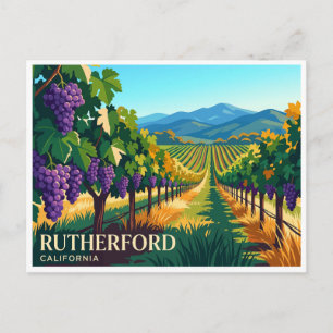 Rutherford Vineyard Harvest California Postcard