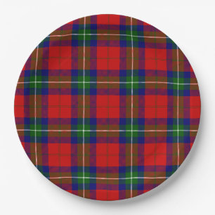 Ruthven tartan red green blue plaid paper plates