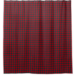 Ruthven tartan red green blue plaid shower curtain