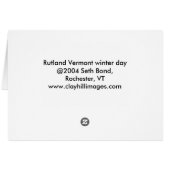 Rutland Vermont winter day Cards (Back Horizontal)