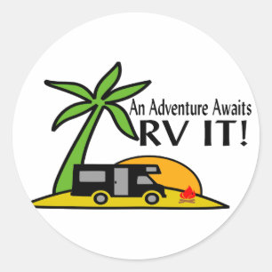 RV Adventure Classic Round Sticker