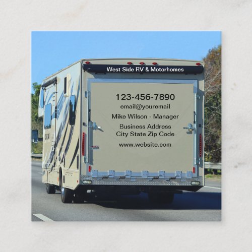 RV And Motorhome Sales Service Business Cards