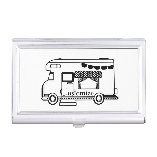 RV Camper Caravan Thunder_Cove  Business Card Case (Front)