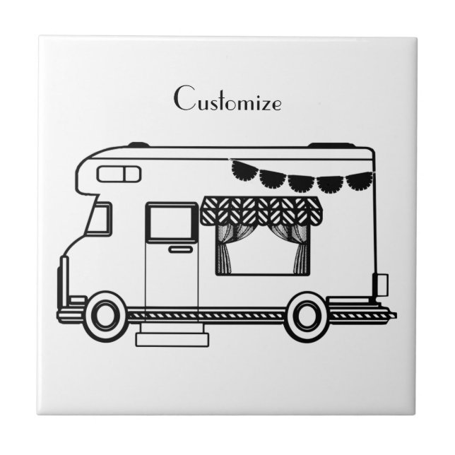 RV Camper Caravan Thunder_Cove  Ceramic Tile (Front)