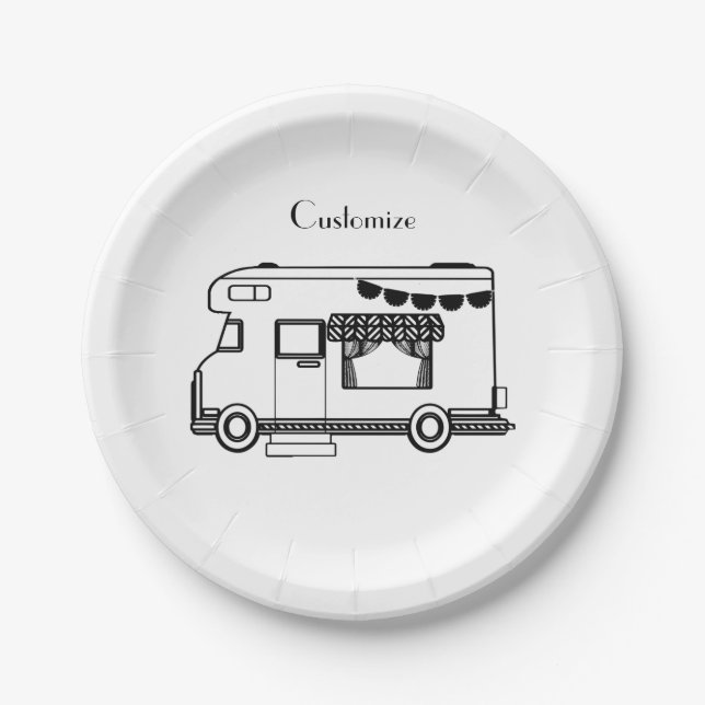 RV Camper Caravan Thunder_Cove Paper Plates (Front)
