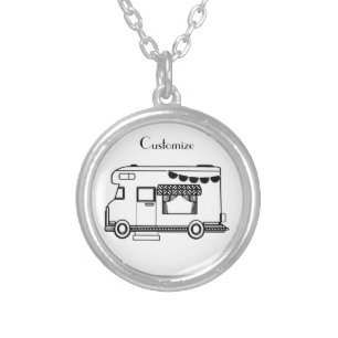 RV Camper Caravan Thunder_Cove  Silver Plated Necklace