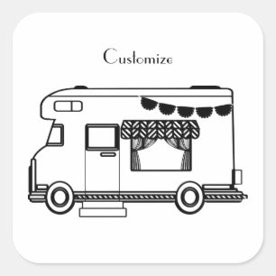 RV Camper Caravan Thunder_Cove Square Sticker