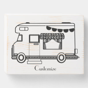 RV Camper Caravan Thunder_Cove Wooden Box Sign