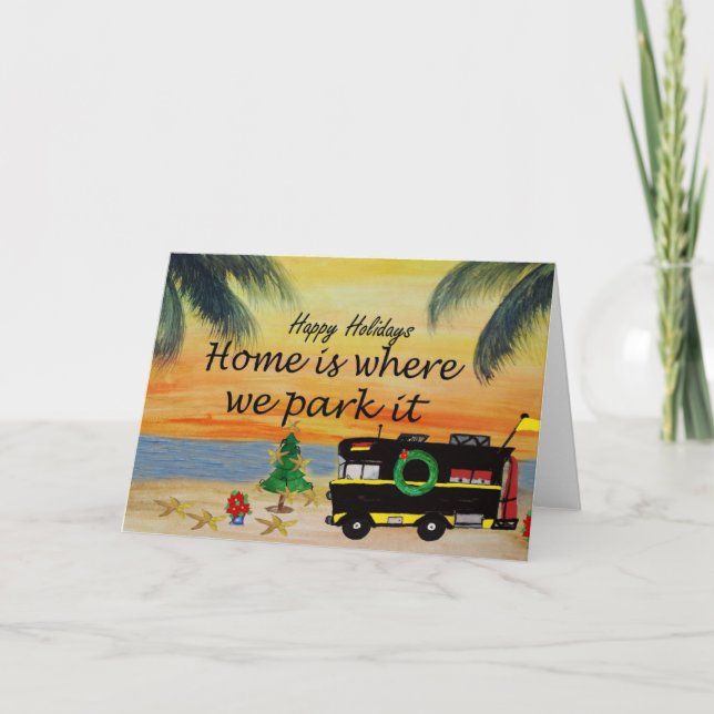 RV camper Christmas cards from my art (Front)