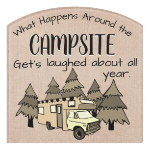 RV Camper Deocrating Ideas Funny Camping Door Sign