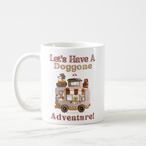 RV Camper Dog Driver Cartoon _ Doggone Adventure Coffee Mug
