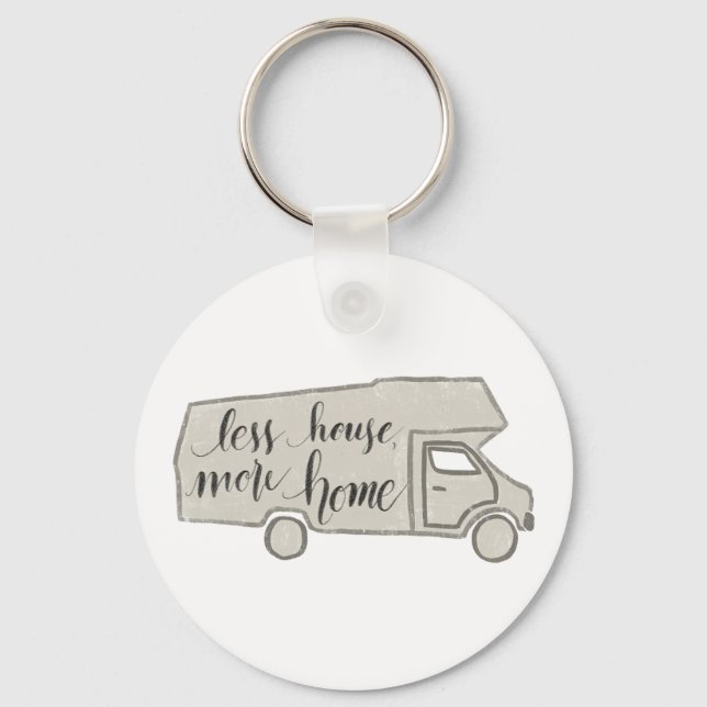 RV/Camper Keychain, Tiny House, Handlettered Keychain (Front)