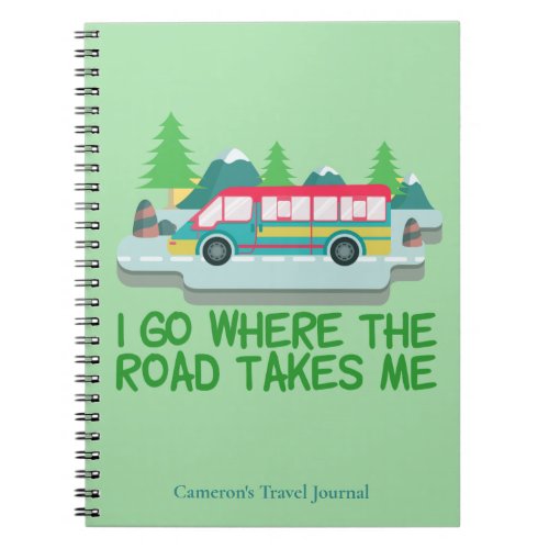 RV Camper Road Trip Travel Vacation Personalized Notebook