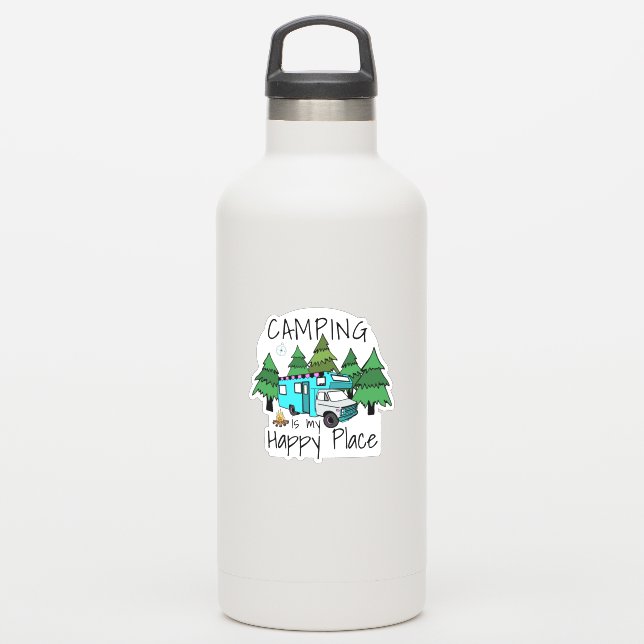 RV Camper Trailer Vinyl Sticker (Waterbottle)