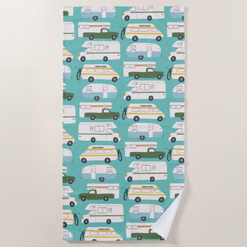 RV Campervan vanlife Motorhome Trailer CUSTOMIZE Beach Towel