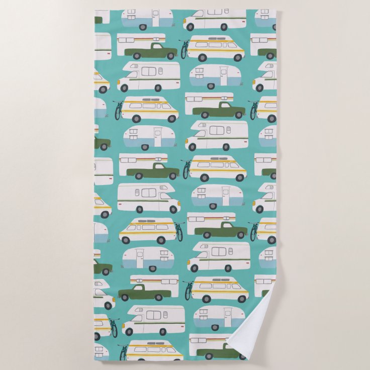 RV Campervan vanlife Motorhome Trailer CUSTOMIZE Beach Towel Zazzle