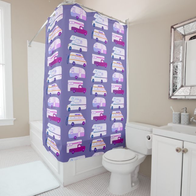 RV Campervan vanlife Motorhome Trailer CUSTOMIZE Shower Curtain (In Situ)