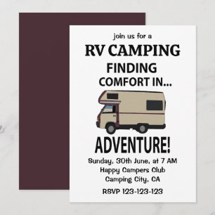 RV Camping Adventure Happy Camper Rving Invitation