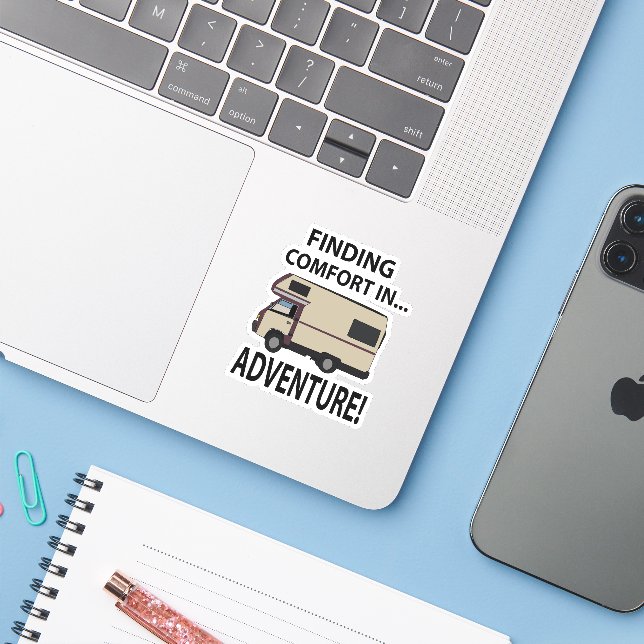RV Camping Adventure Rving Sticker (Laptop w/ iPhone)