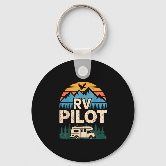Rv camping camper road trip rv pilot adventure  keychain (Front)