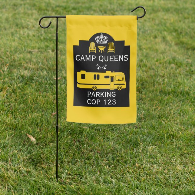 RV Camping Queen USA Garden Flag (In SItu)
