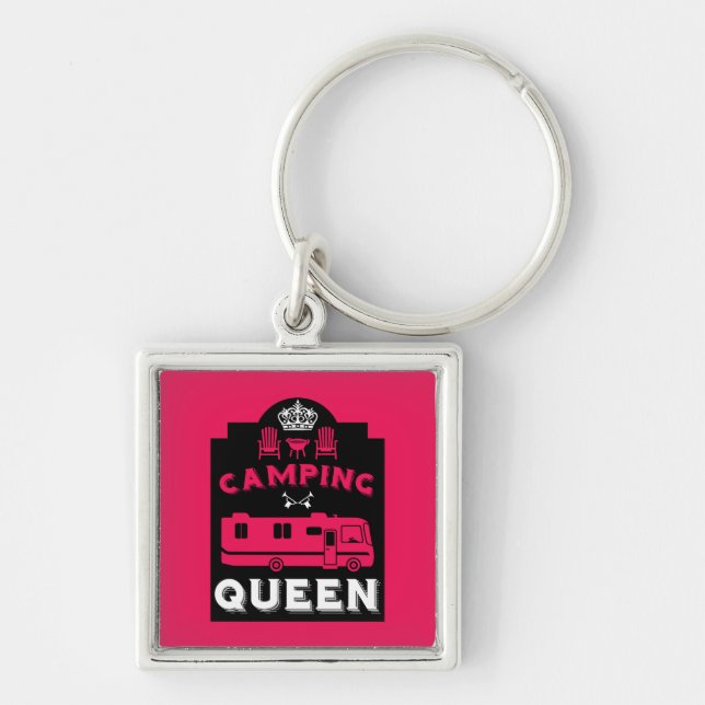 RV Camping Queen USA Keychain (Front)