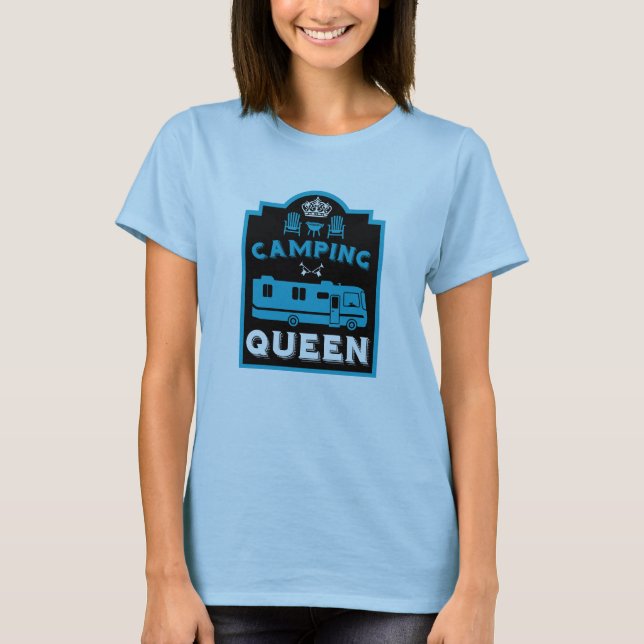 RV Camping Queen USA T-Shirt (Front)