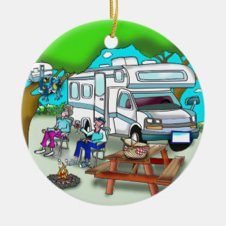 RV Cartoon 9475 Ceramic Ornament