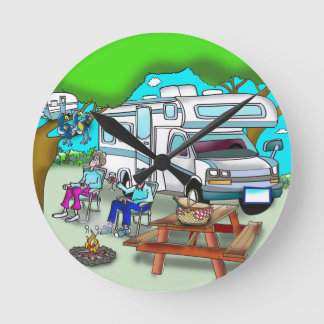 RV Cartoon 9475 Round Clock