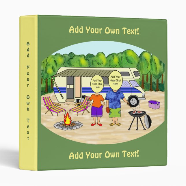 RV Cartoon Paperwork Holder 3 Ring Binder (Front/Spine)